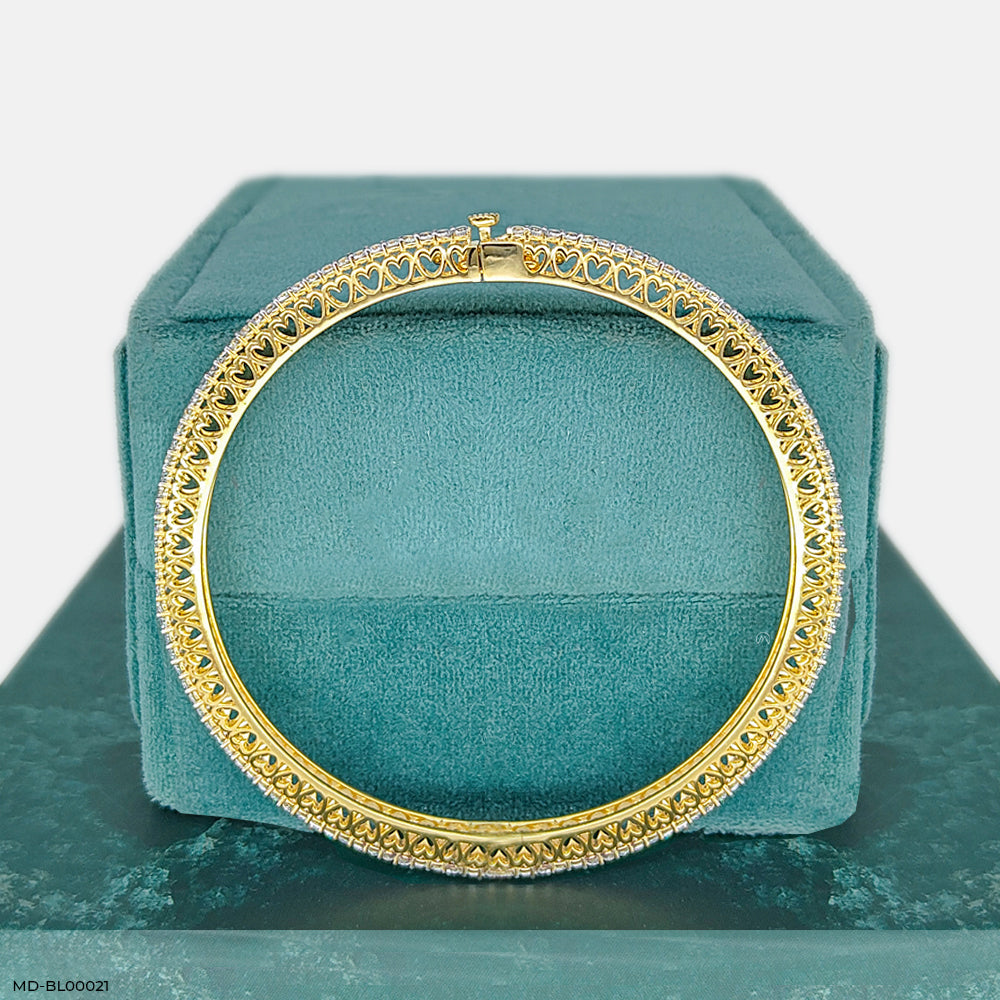 2 Cent Single Line Classic Round Bangle 14K Rose Gold