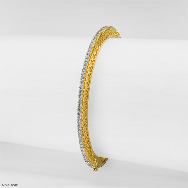 Classic Round Diamond Bangles 14K Yellow Gold