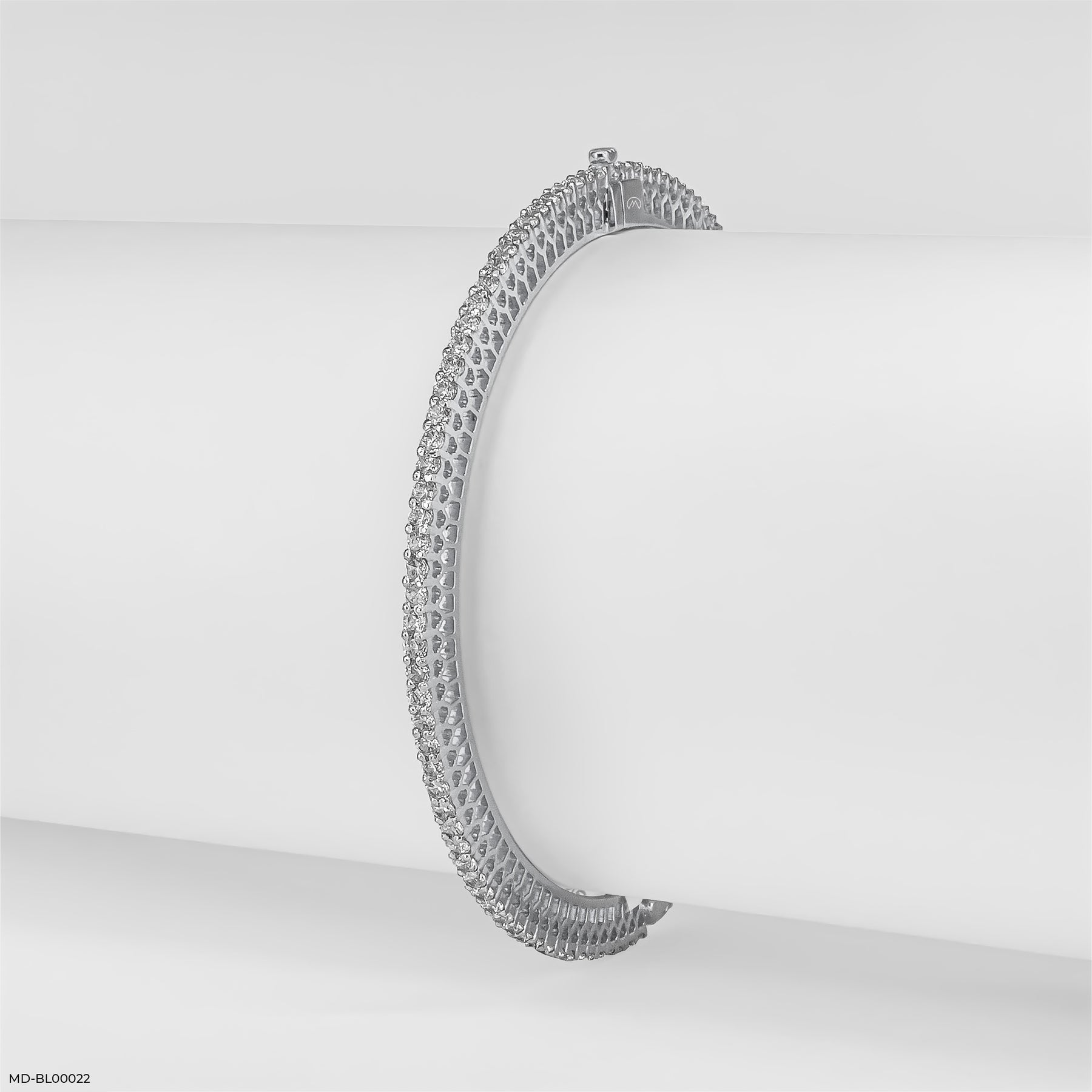 3 Cent Single Line Diamond Sparkling Bangle 14K Yellow Gold