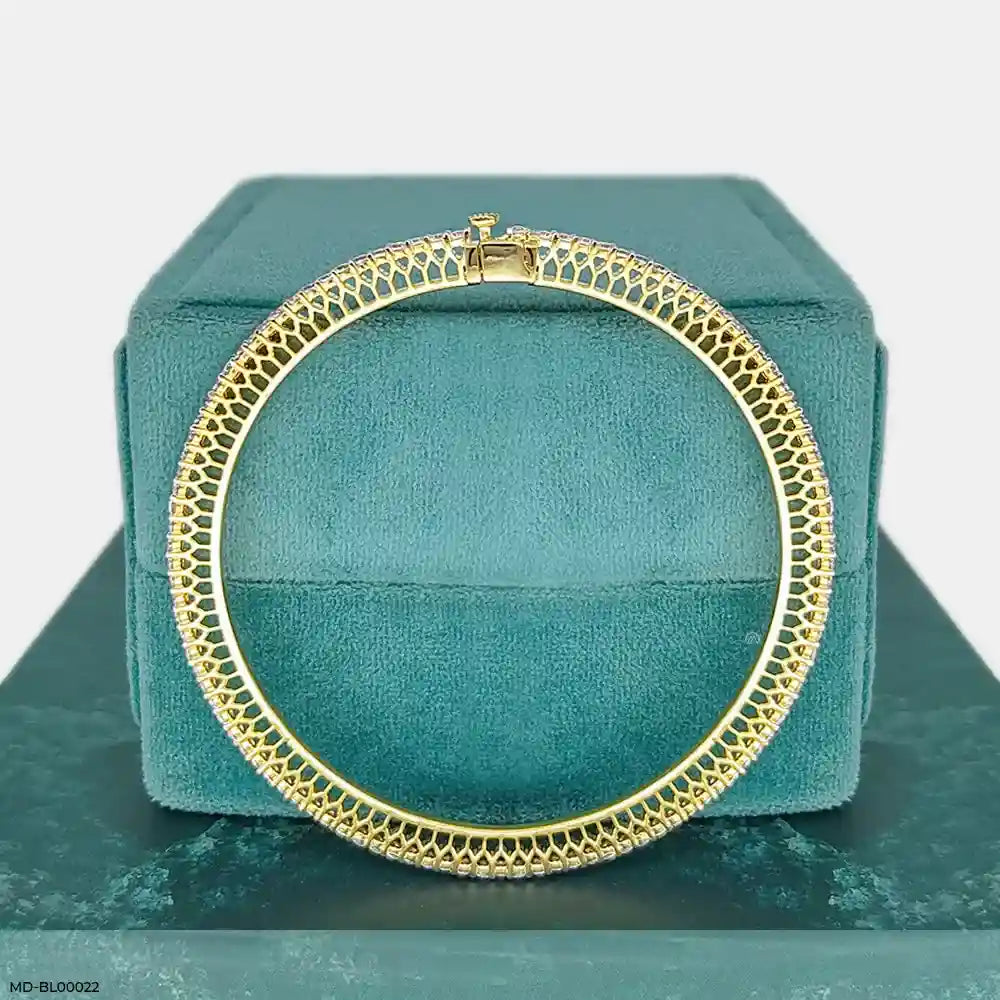 4 Cent Single Line Diamond Sparkling Bangle 9K Yellow Gold