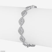 Criss-Cross Round Diamond Bangles 9K White Gold