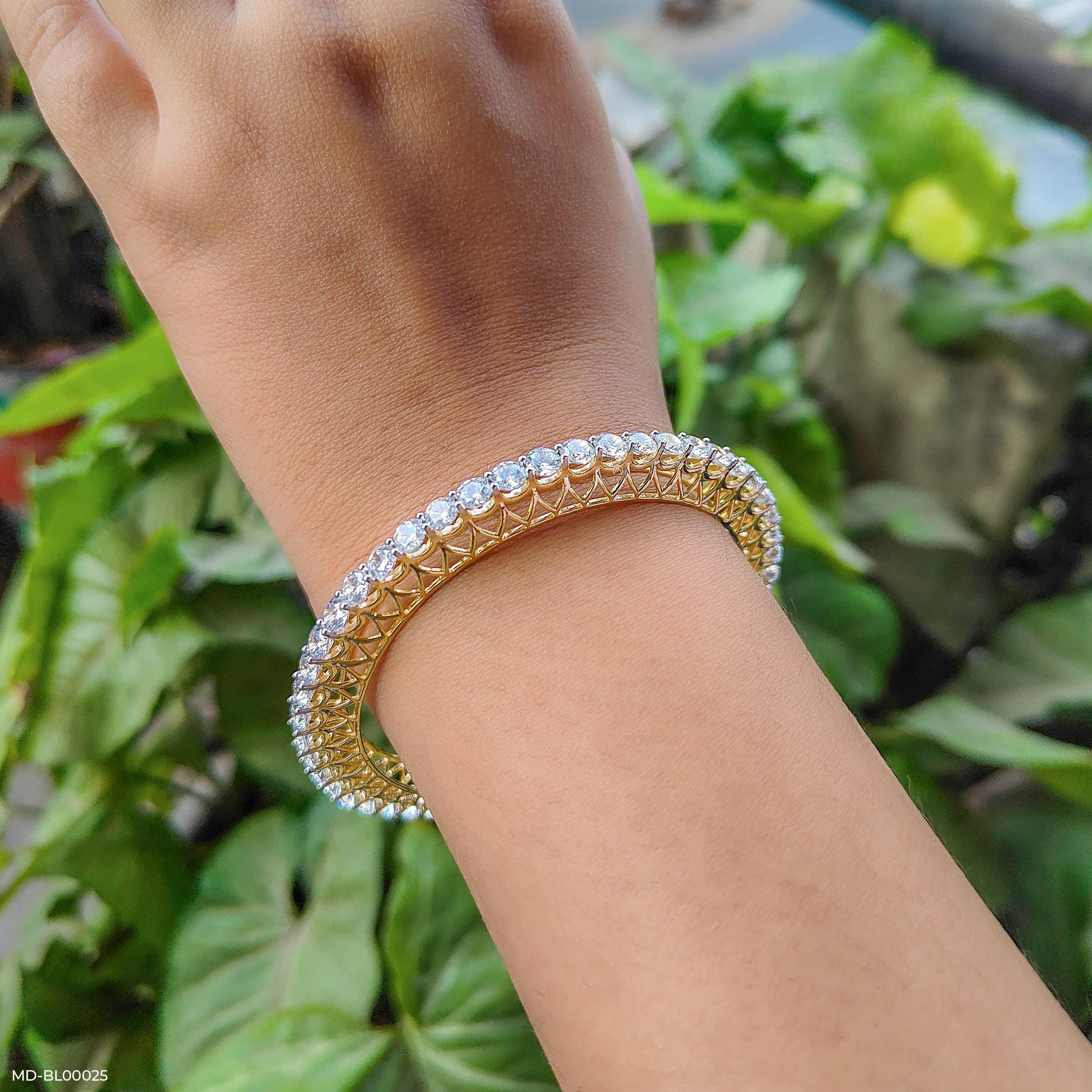 Dome Shape Diamond Bangle
