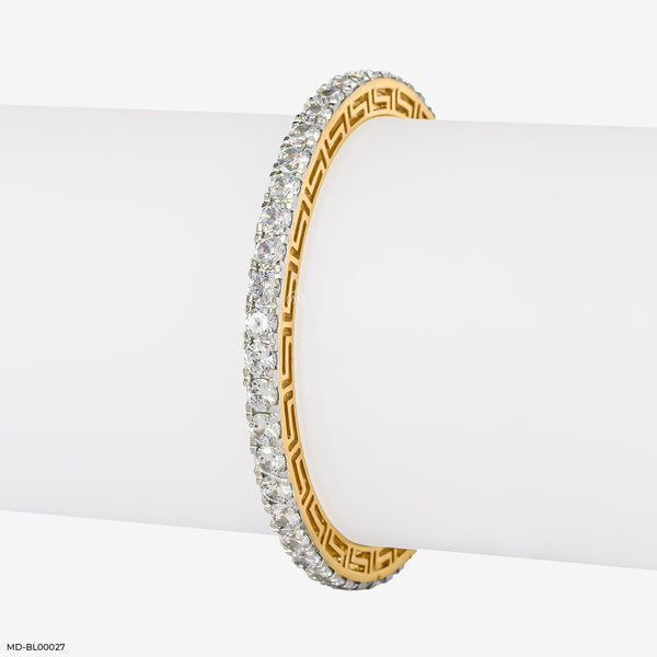30 Cent Solitaire Single Line Winsome Bangle 18K Yellow Gold