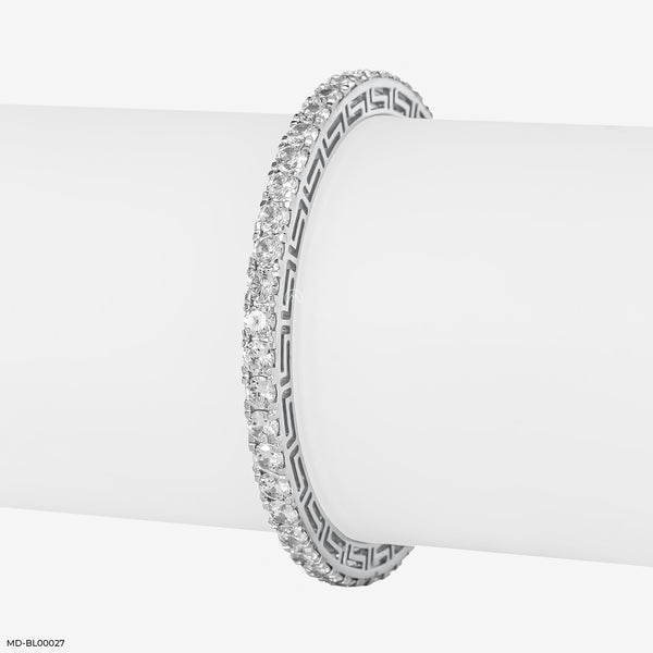 30 Cent Solitaire Single Line Winsome Bangle 18K White Gold