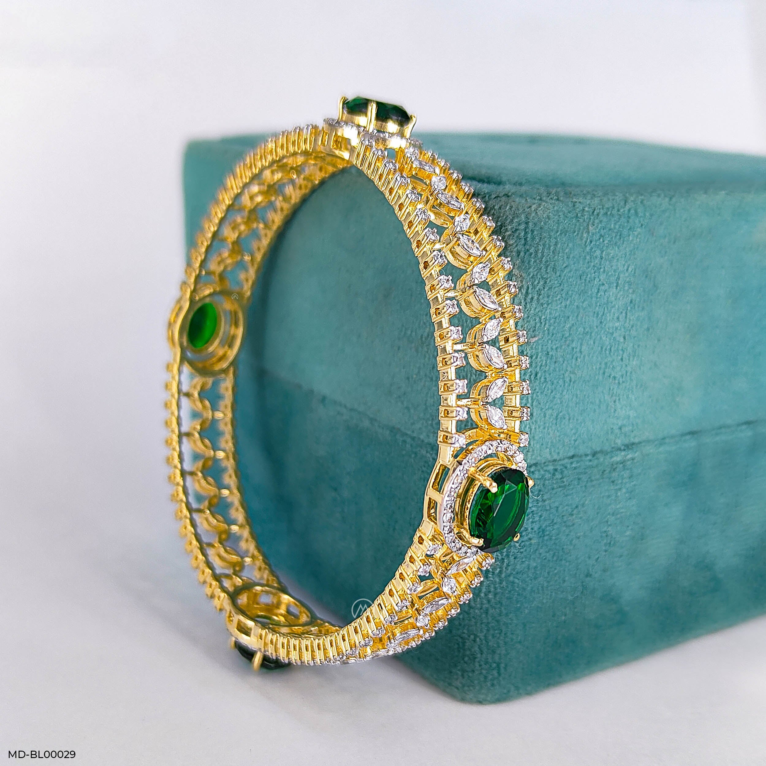 Traditional Emerald Diamond Bangles