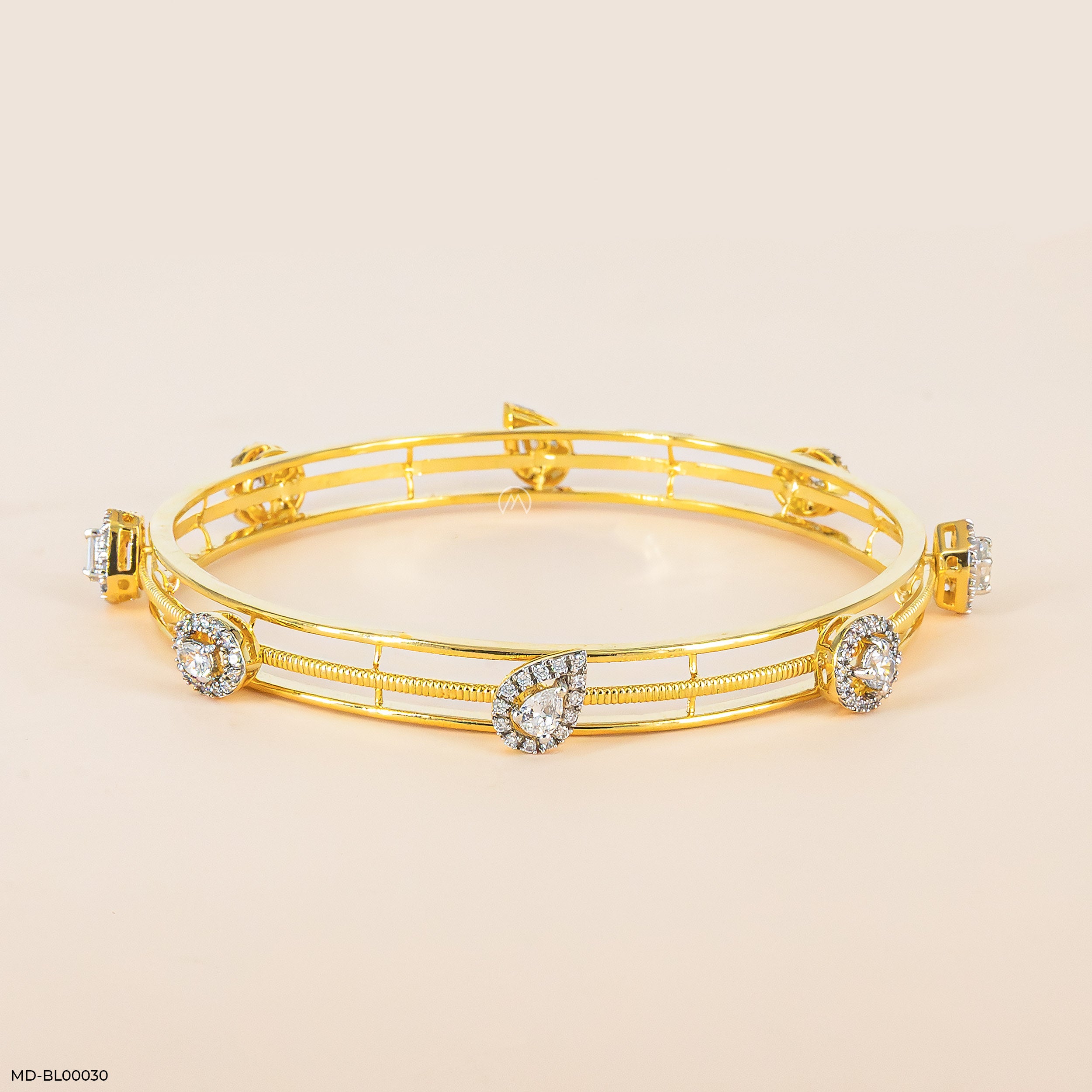 Twinkling Twirls Diamond Bangles 14K Rose Gold