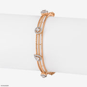 Twinkling Twirls Diamond Bangles 14K Rose Gold