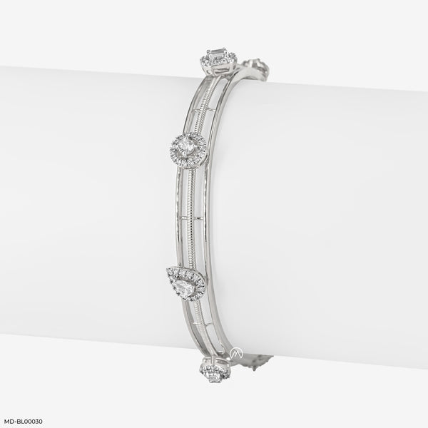 Twinkling Twirls Diamond Bangles 14K White Gold