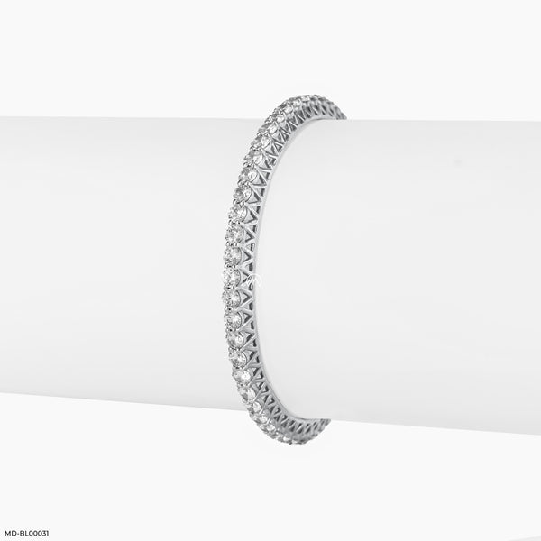 20 Cent Solitaire Single Line Aura Bangle 18K White Gold