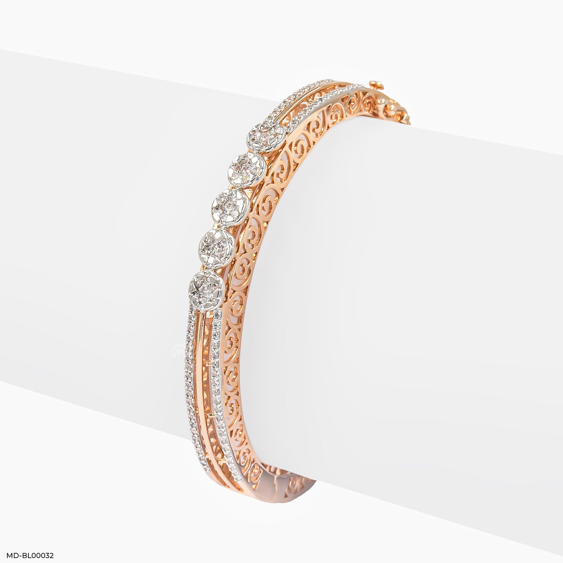 Finesse Diamond Bangle 14K Rose Gold