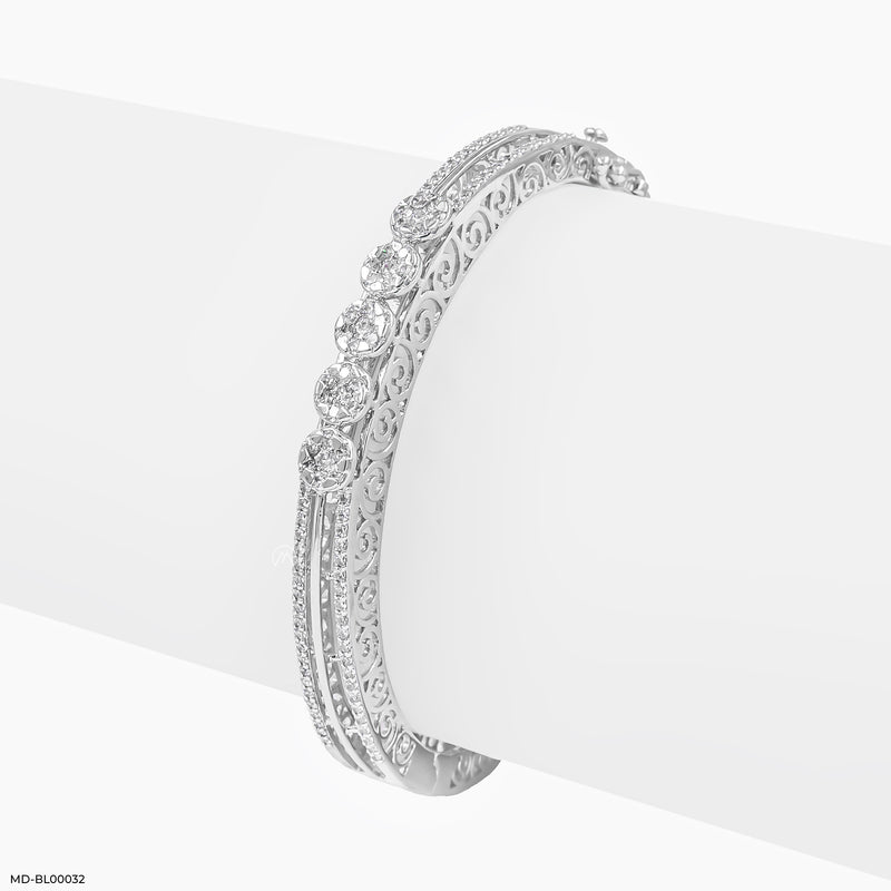 Finesse Diamond Bangle 18K White Gold