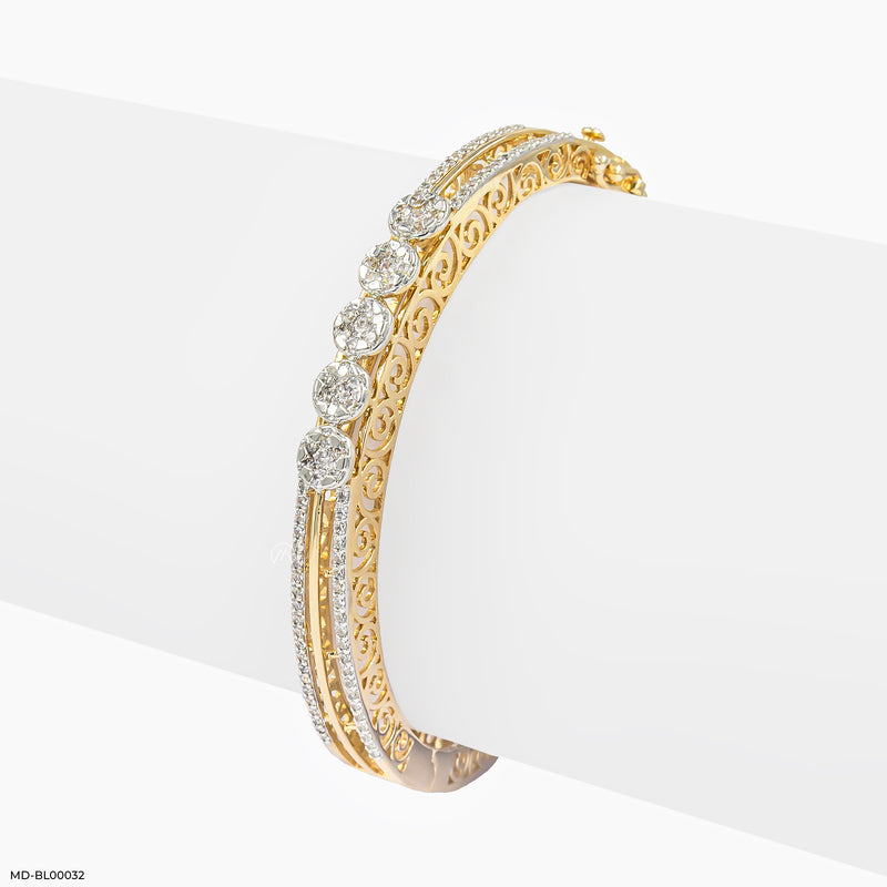 Finesse Diamond Bangle 18K White Gold