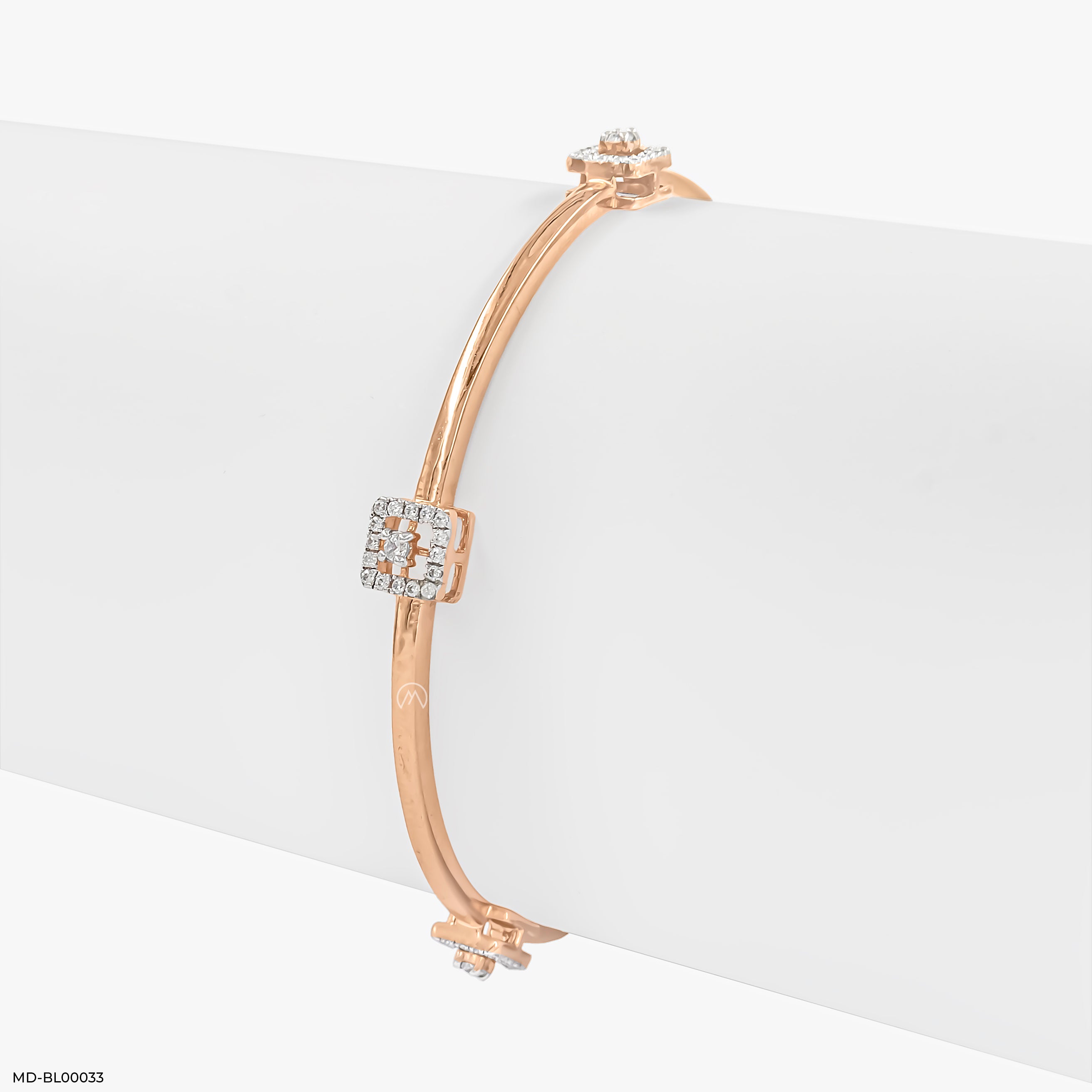 Elysian Edge Diamond Bangles 9K Rose Gold