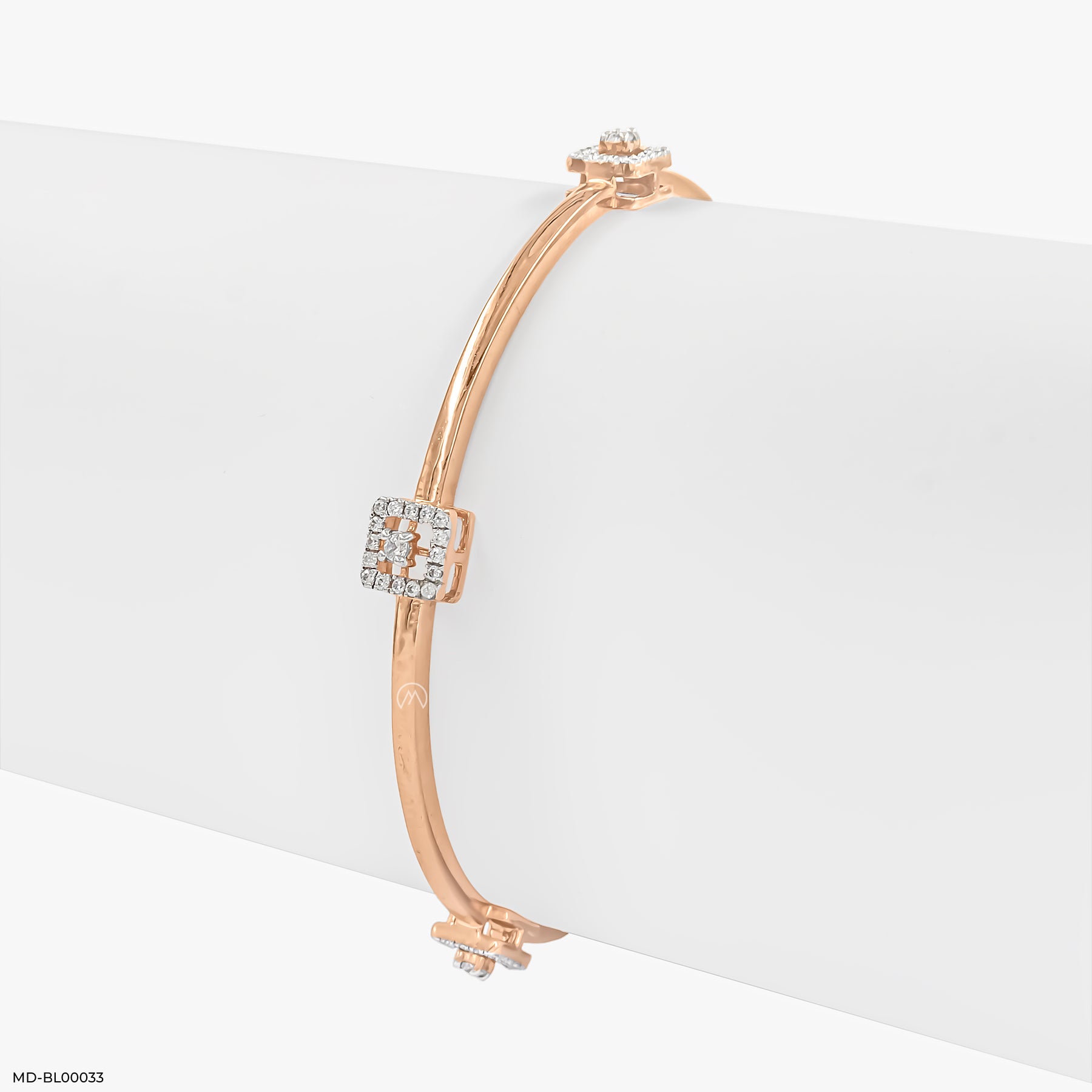 Elysian Edge Diamond Bangles 14K Rose Gold