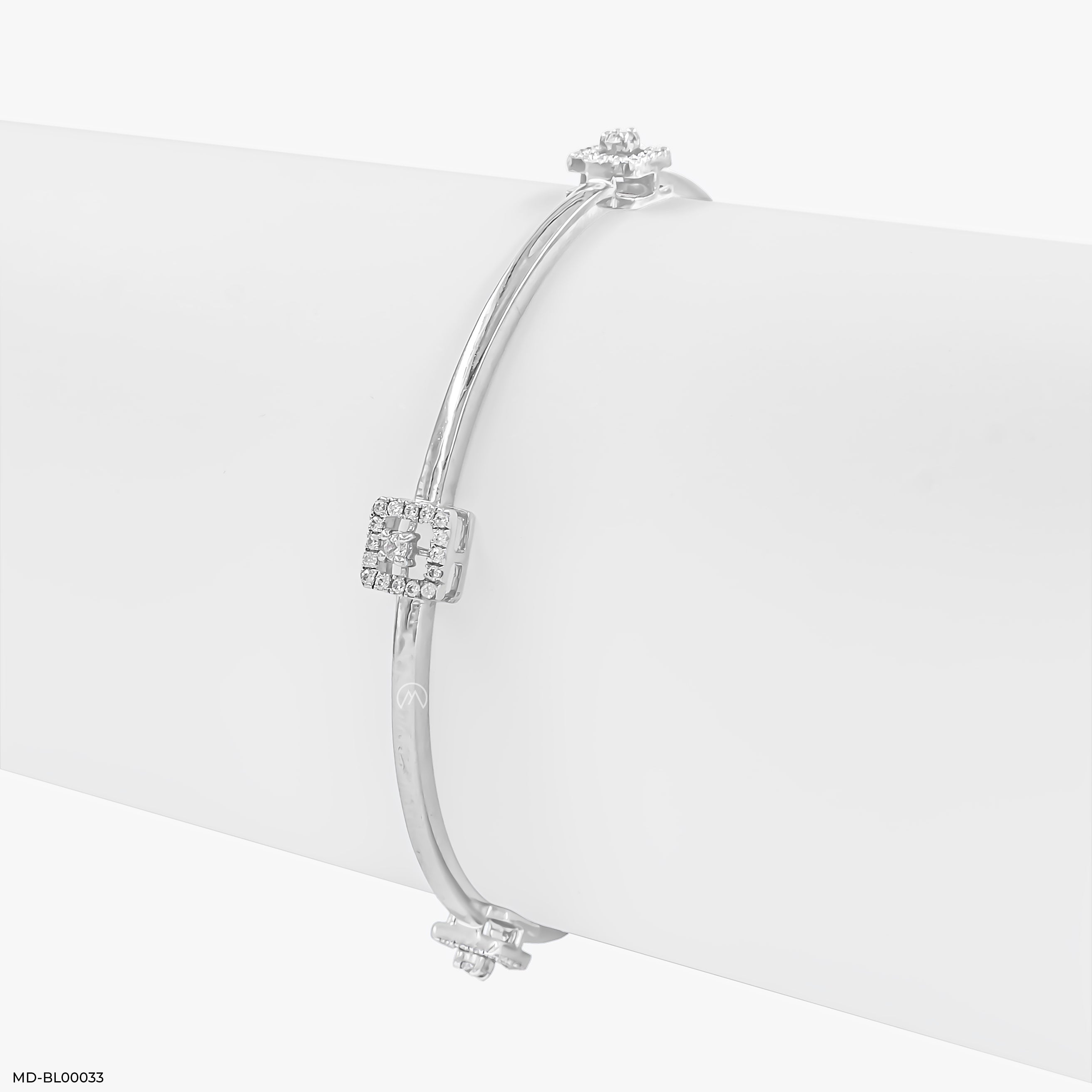 Elysian Edge Diamond Bangles 18K White Gold