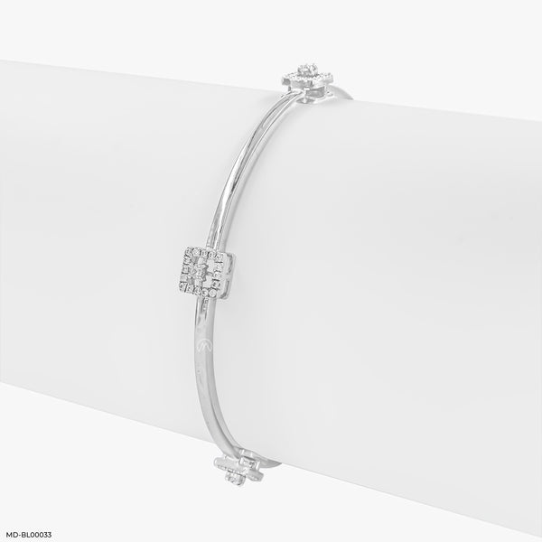 Elysian Edge Diamond Bangles 18K White Gold
