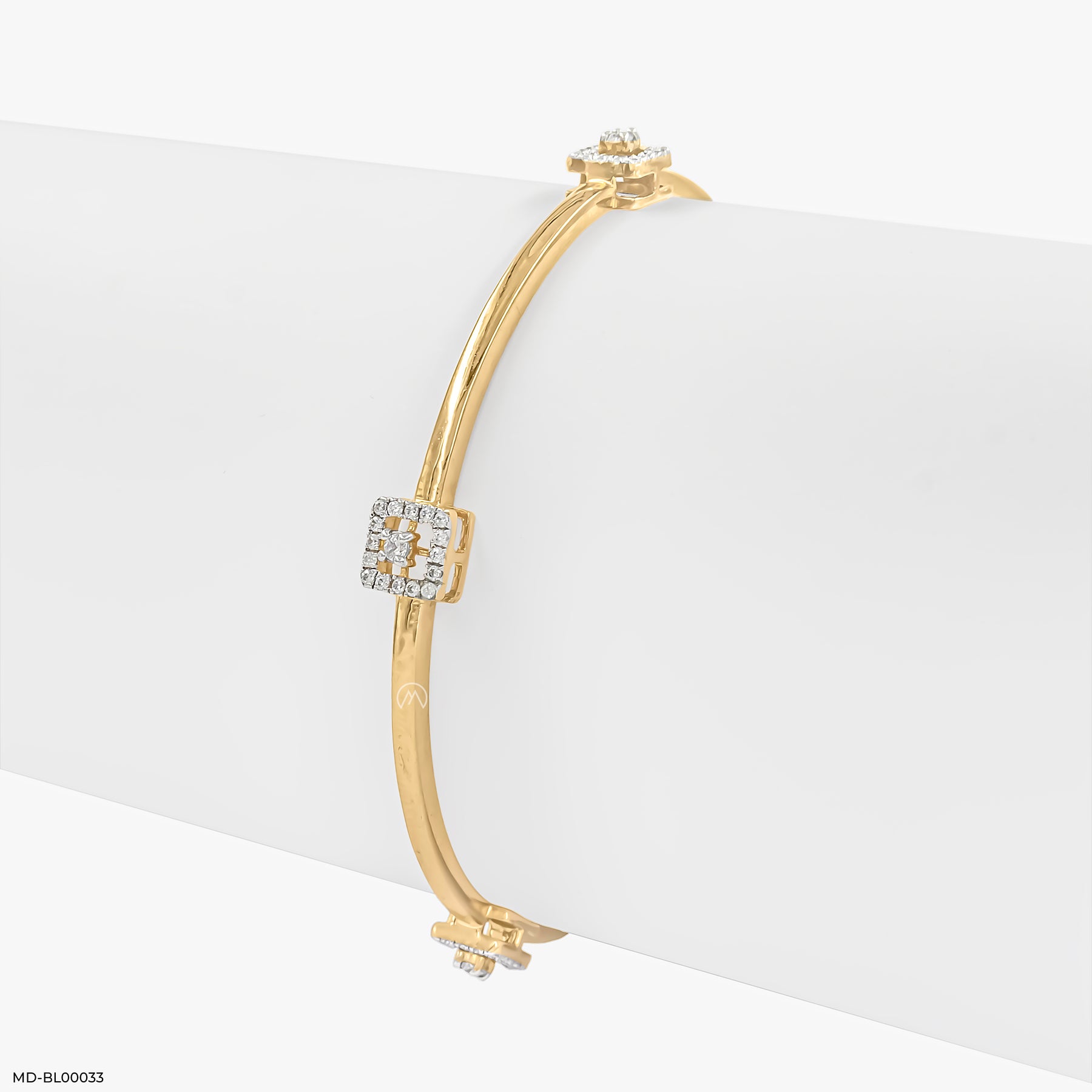 Elysian Edge Diamond Bangles 14K Rose Gold