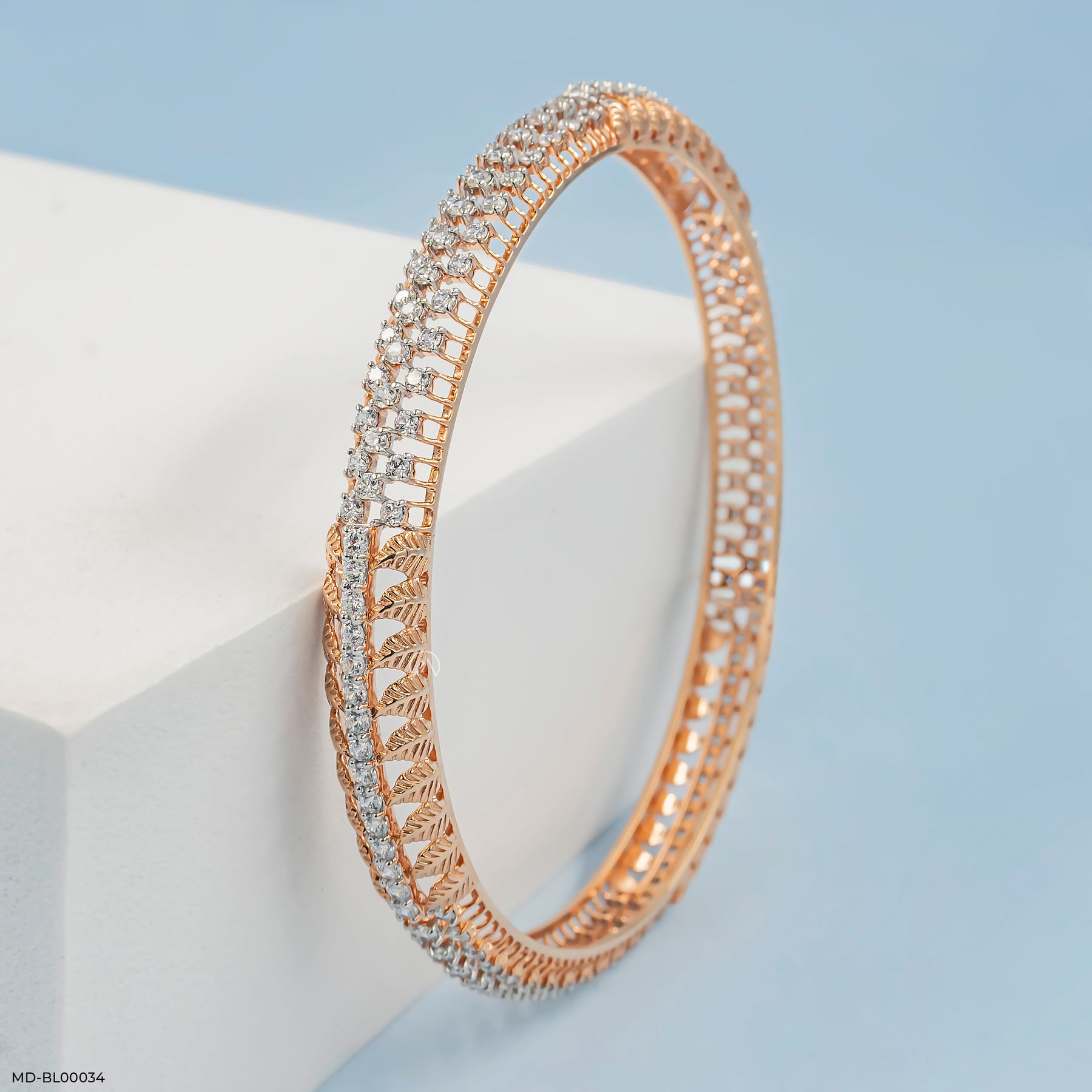 Sparkle Secrets Bangle 14K Rose Gold