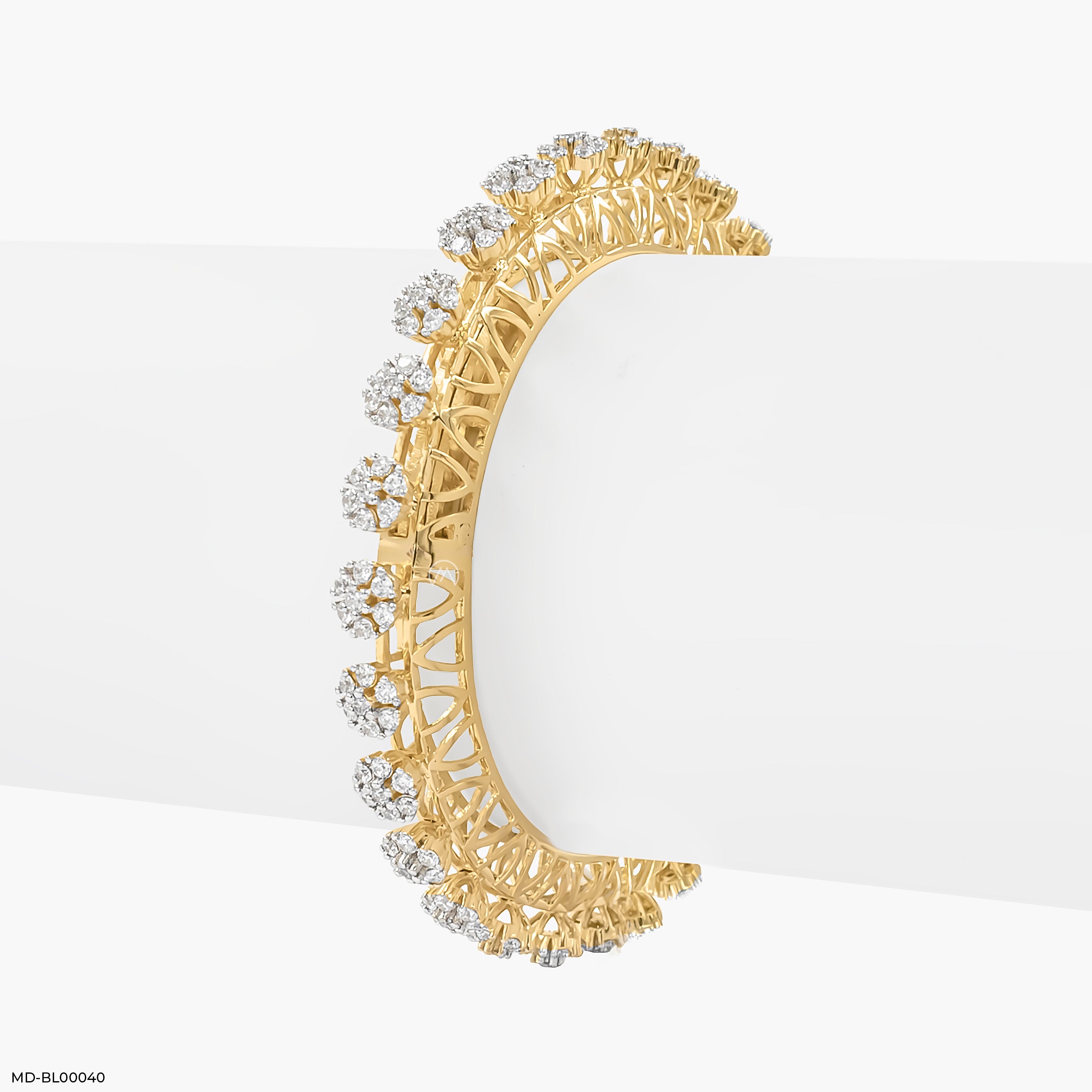 Circle of Sparkle Diamond Bangle 9K Yellow Gold