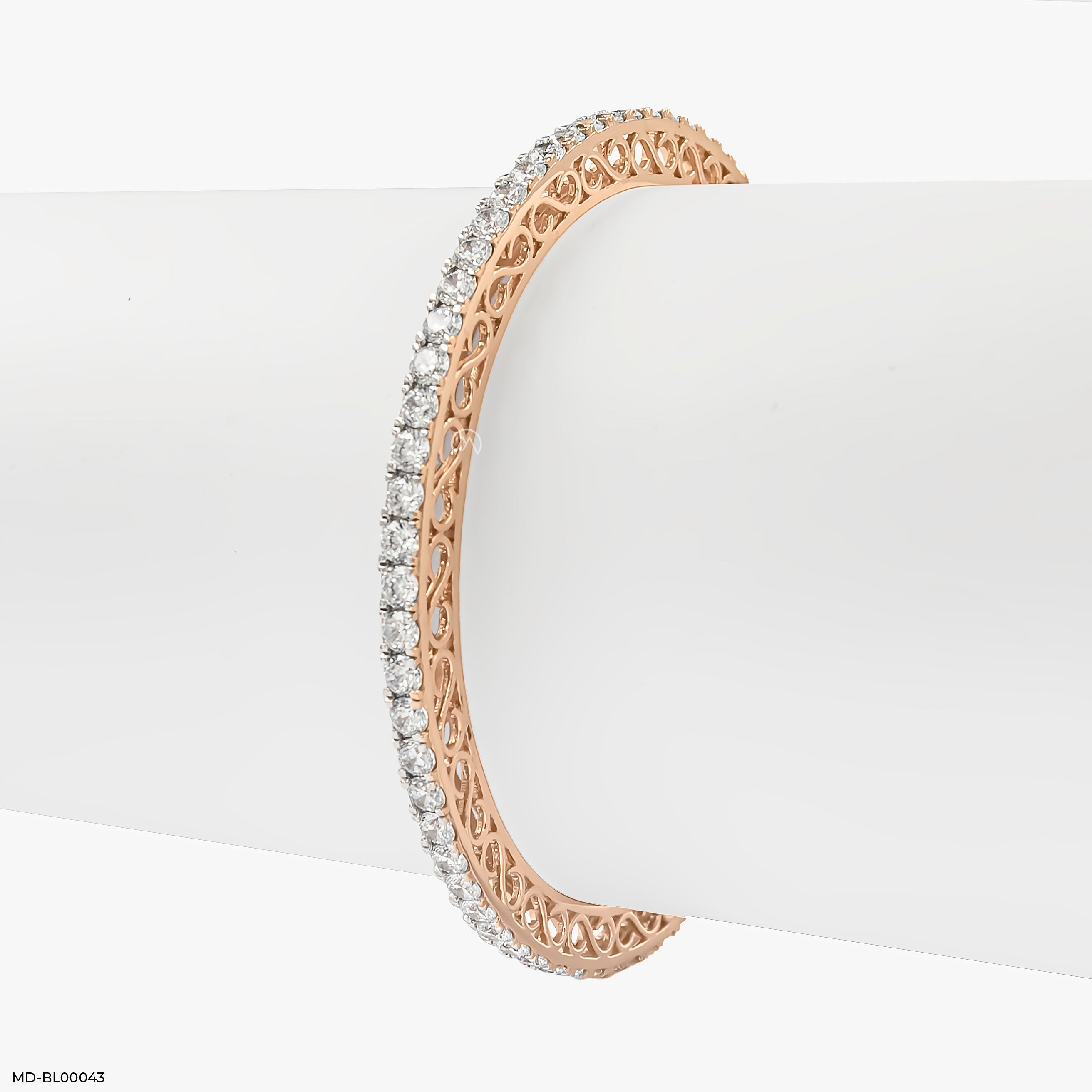 10 Cent Minimal Dazzle Diamond Bangle 14K Rose Gold