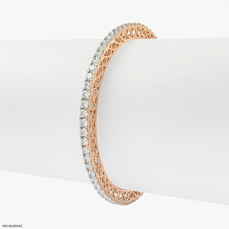 10 Cent Minimal Dazzle Diamond Bangle 14K Rose Gold