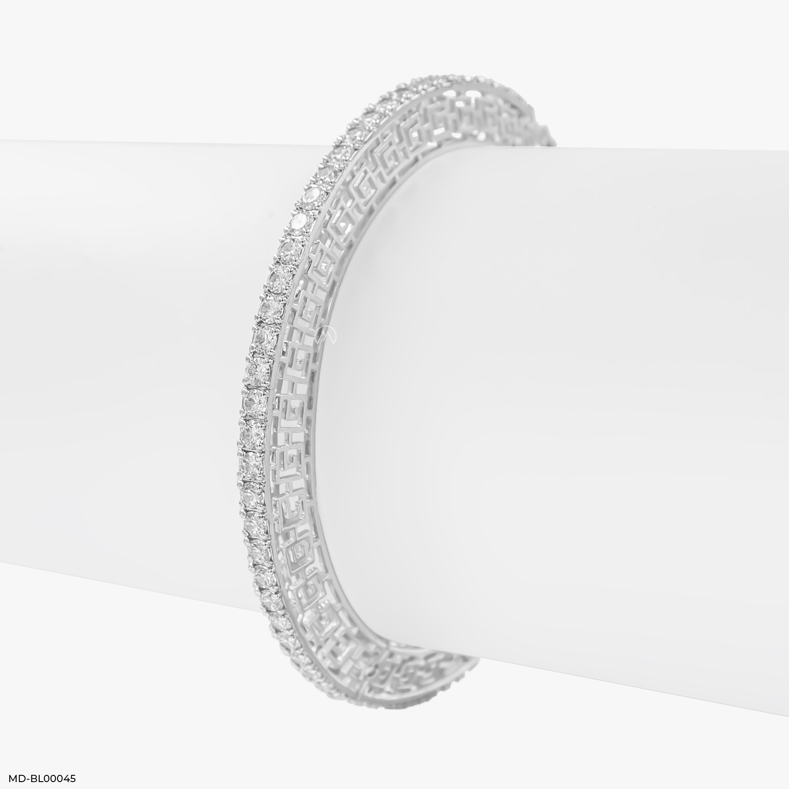 10 Cent Round Regalia Diamond Bangle 14K White Gold