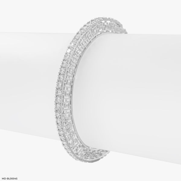 10 Cent Round Regalia Diamond Bangle 18K White Gold