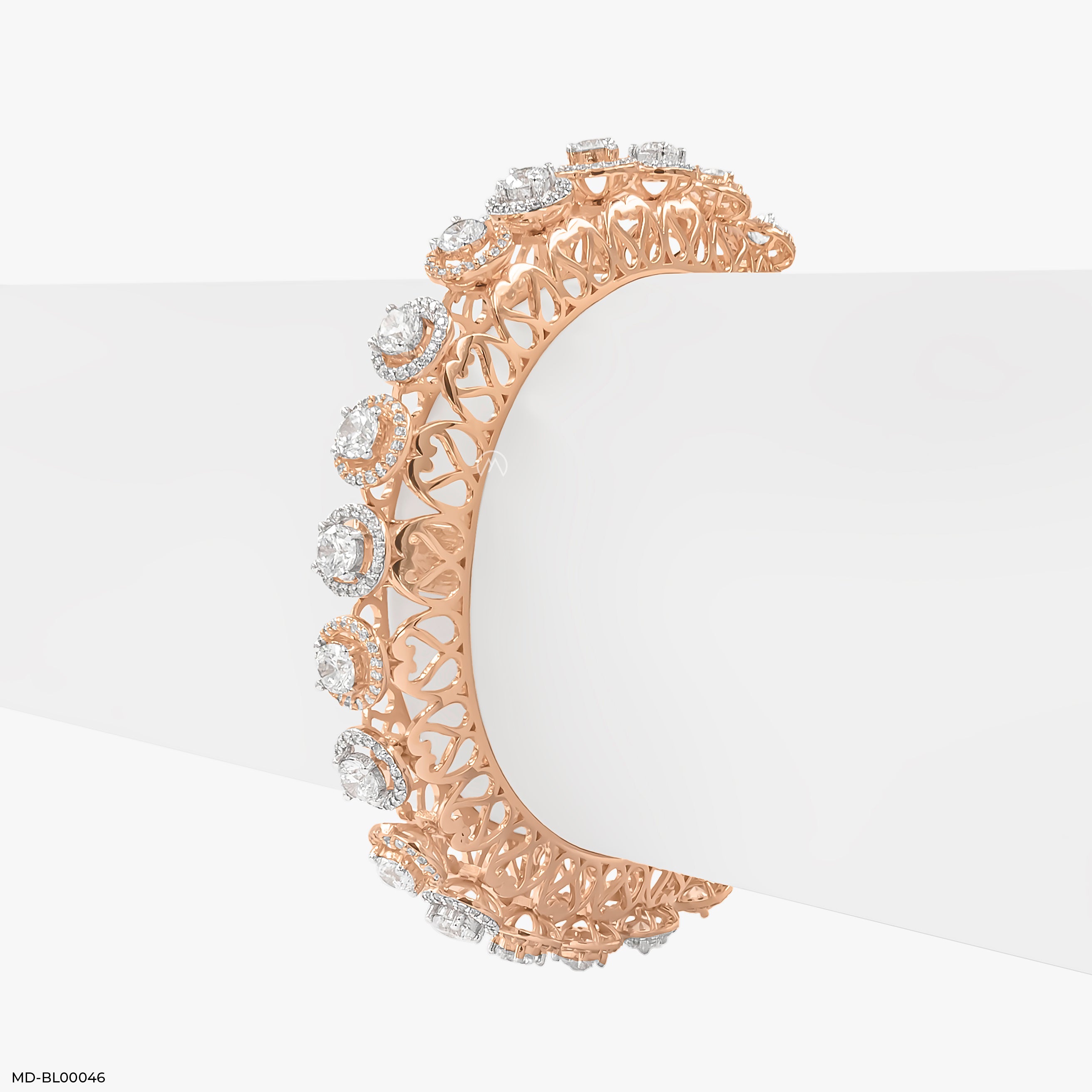 Infinite Spark Diamond Bangle 9K Rose Gold