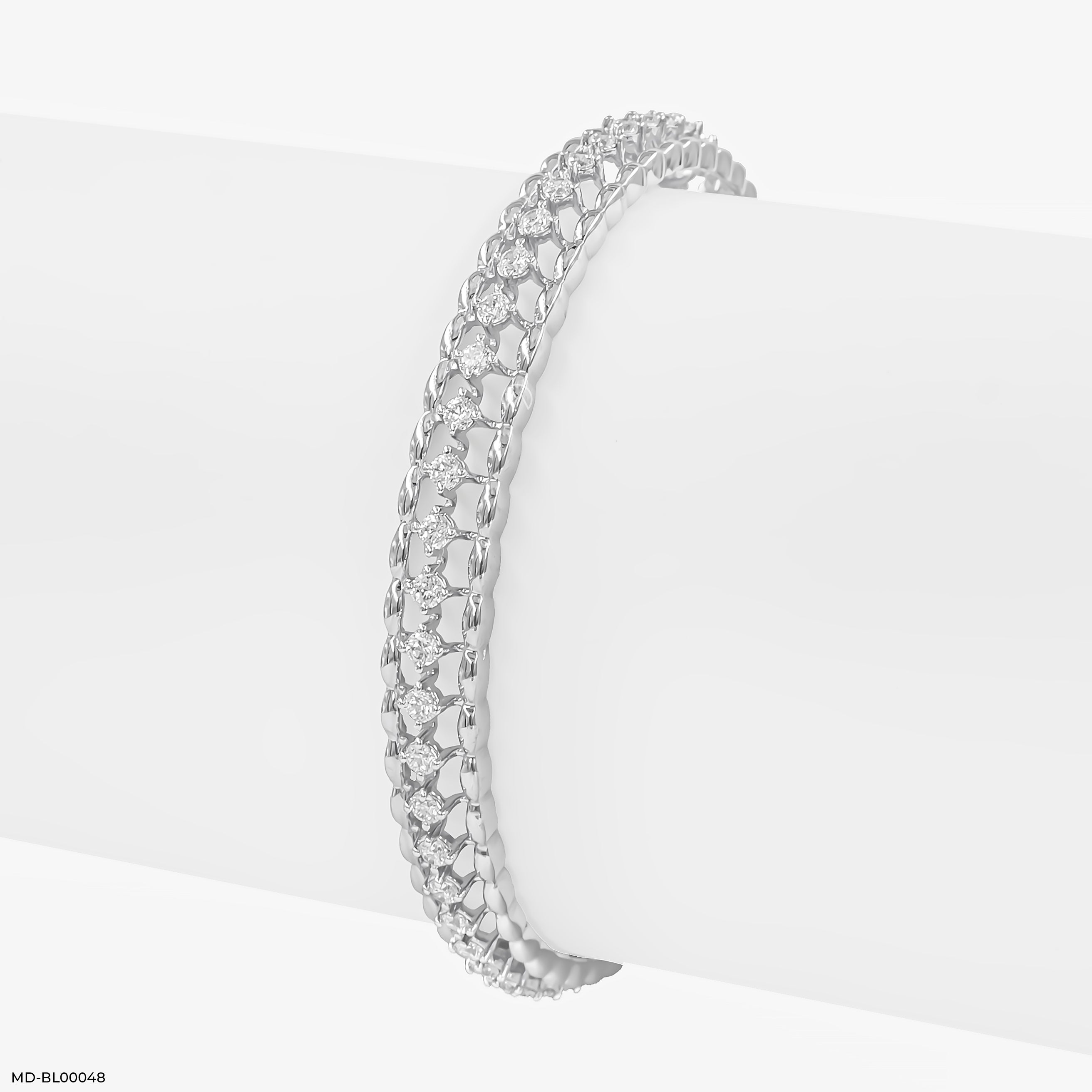 Starlight Diamond Bangle 14K White Gold