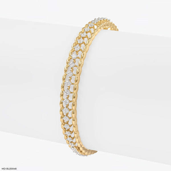 Starlight Diamond Bangle 14K Yellow Gold
