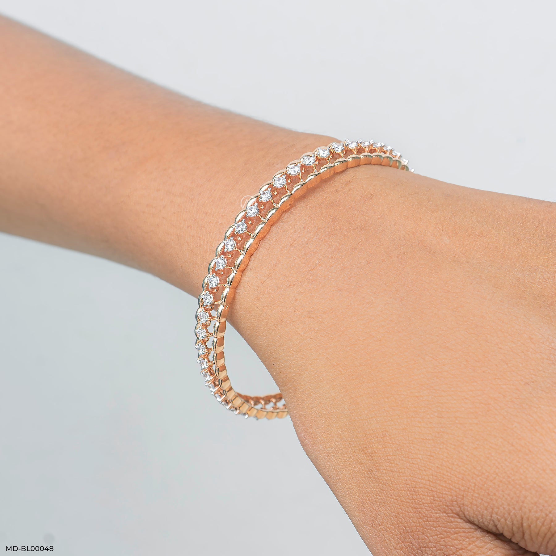 Starlight Diamond Bangle 14K Rose Gold