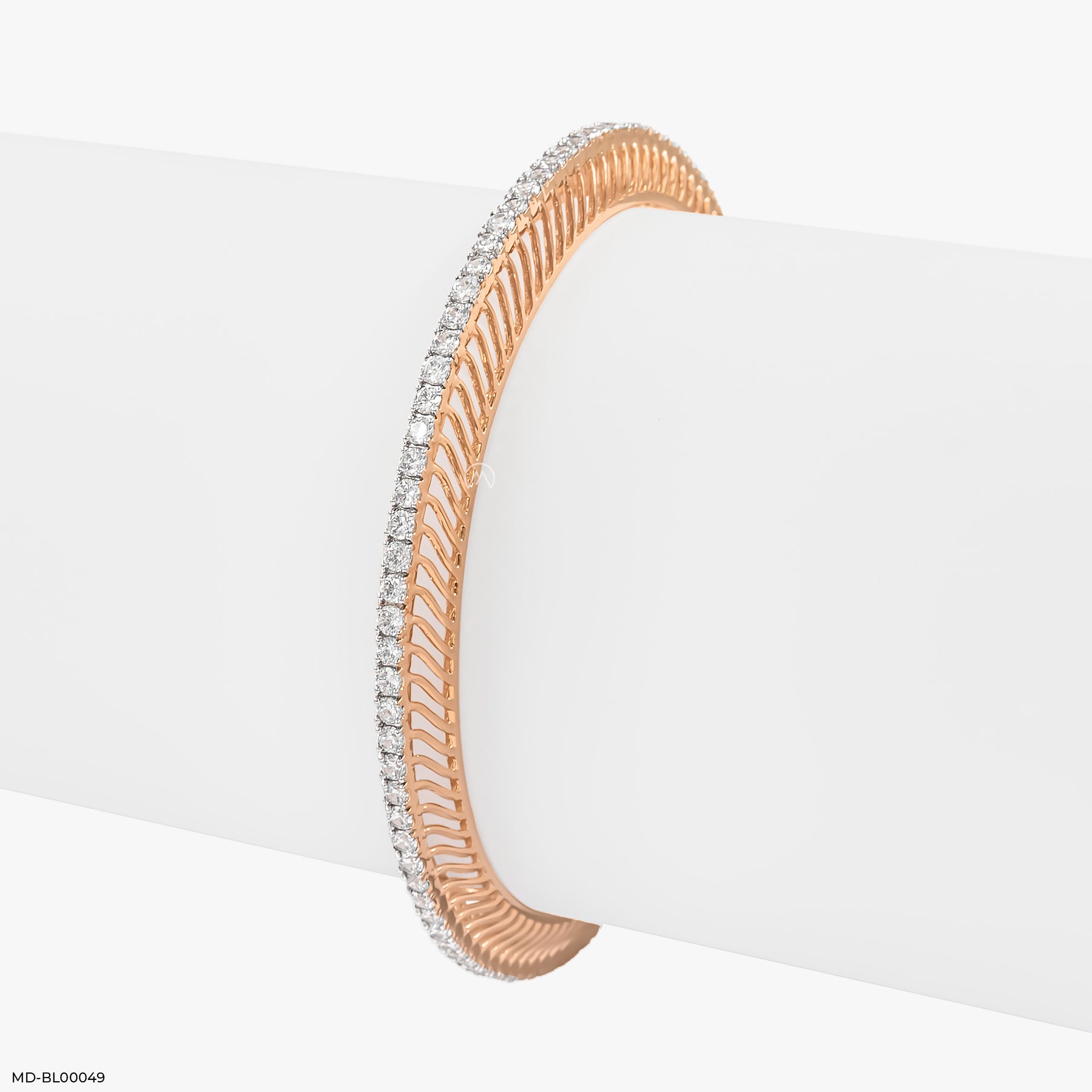 4 Cent Single Line Glistan Diamond Bangle 14K Rose Gold