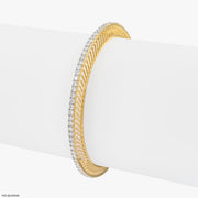 4 Cent Single Line Glistan Diamond Bangle 9K Yellow Gold