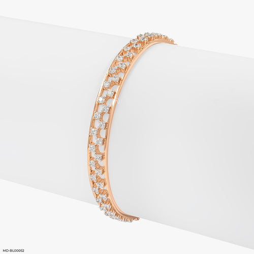 Timeless Trace Diamond Bangle 14K Rose Gold