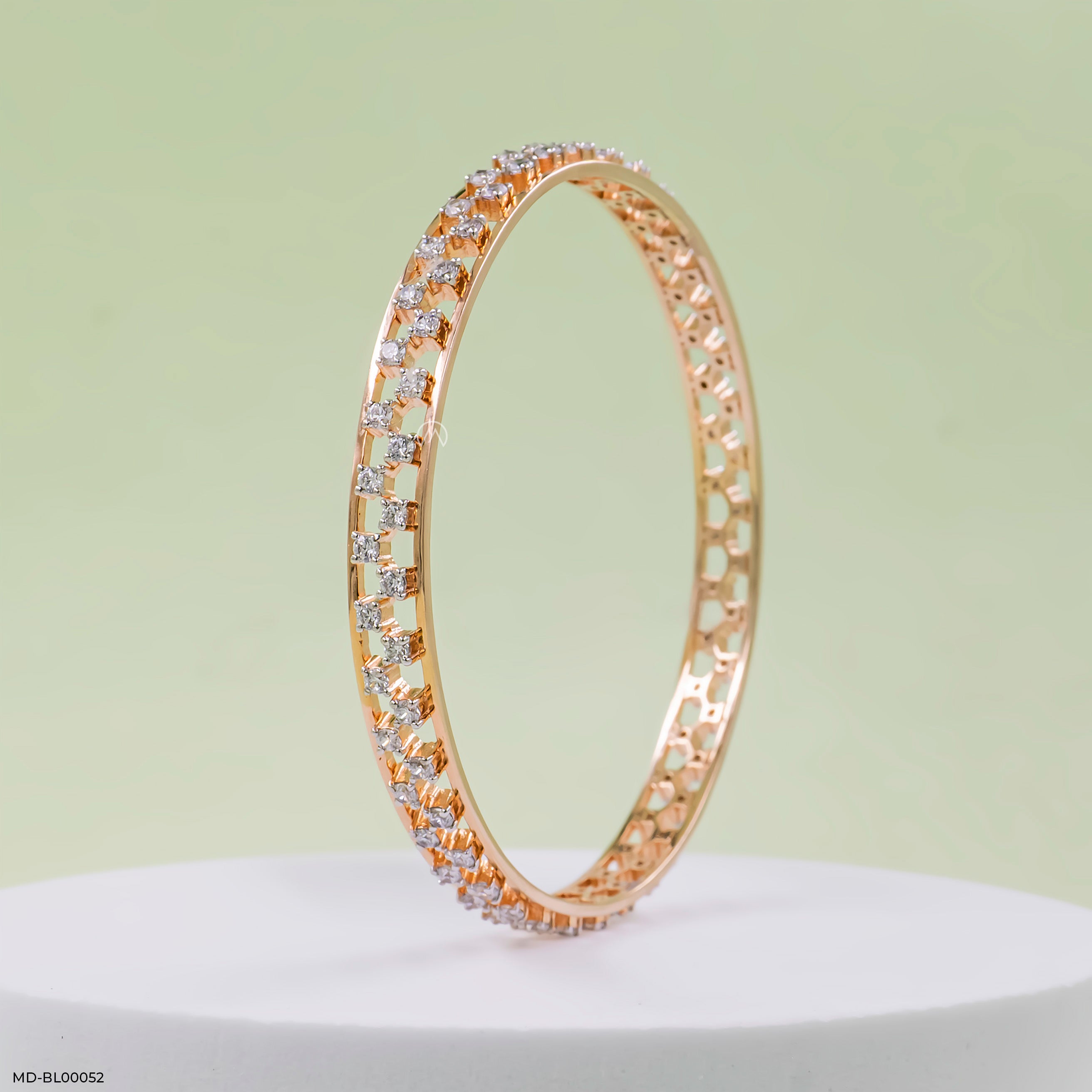 Timeless Trace Diamond Bangle 9K Yellow Gold