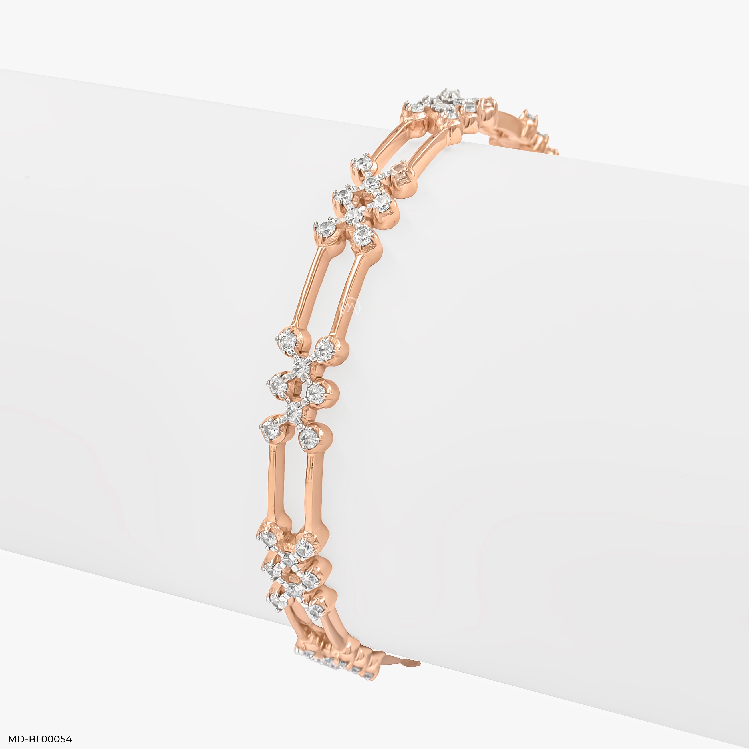 Diamond Bangle Bliss 9K Rose Gold