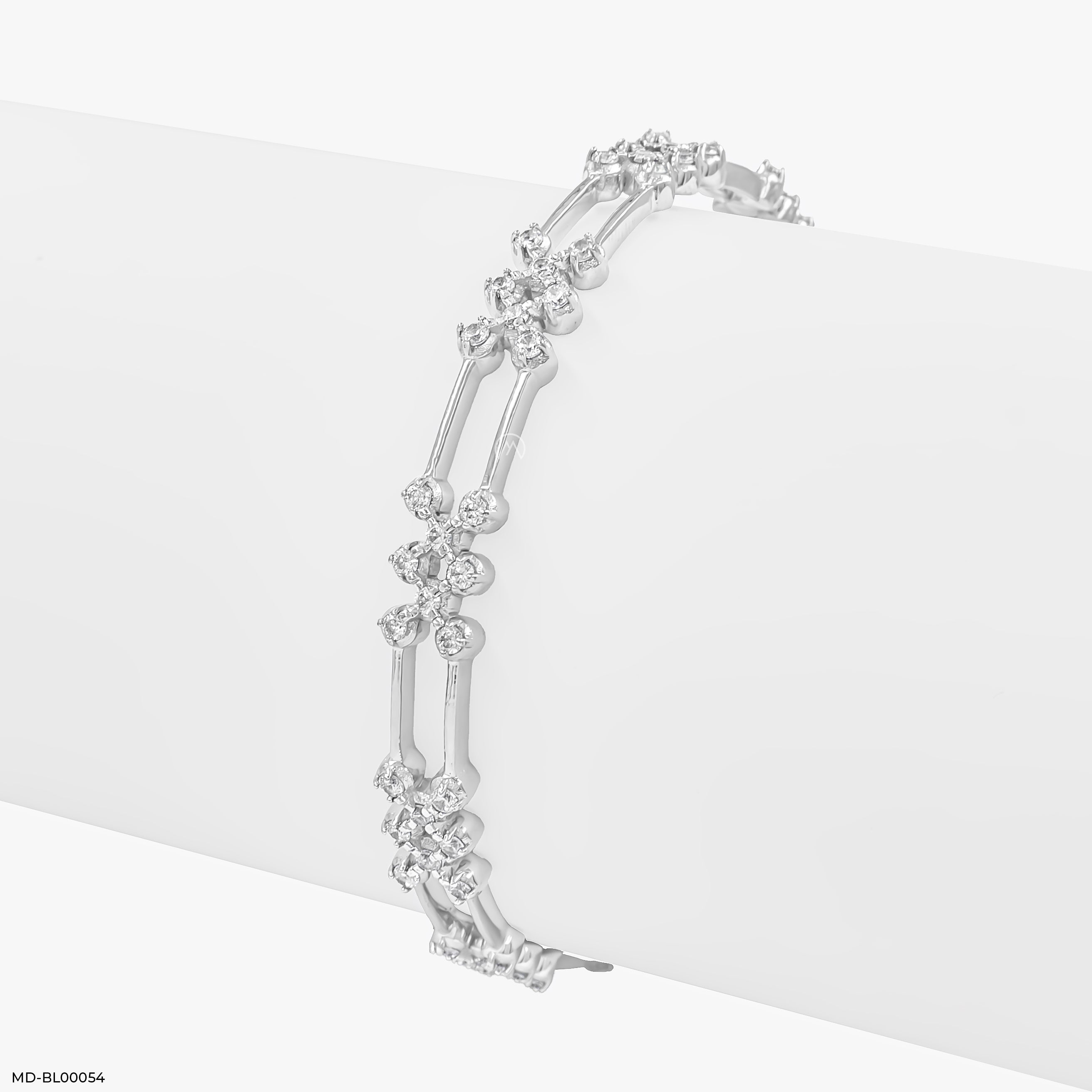 Diamond Bangle Bliss 14K White Gold