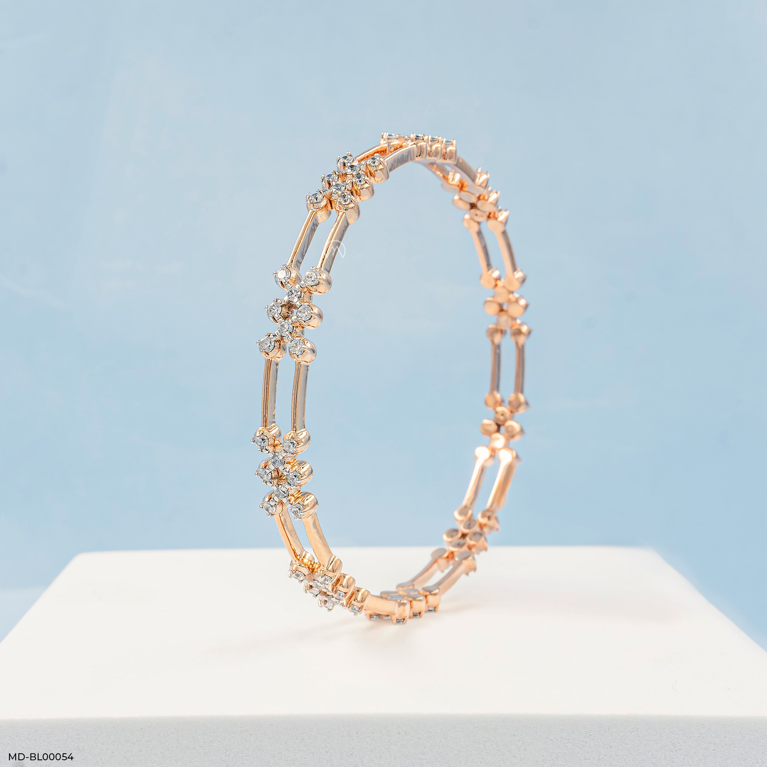 Diamond Bangle Bliss 9K Rose Gold