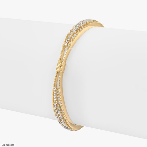 Classic Curve Diamond Bangle 18K Yellow Gold