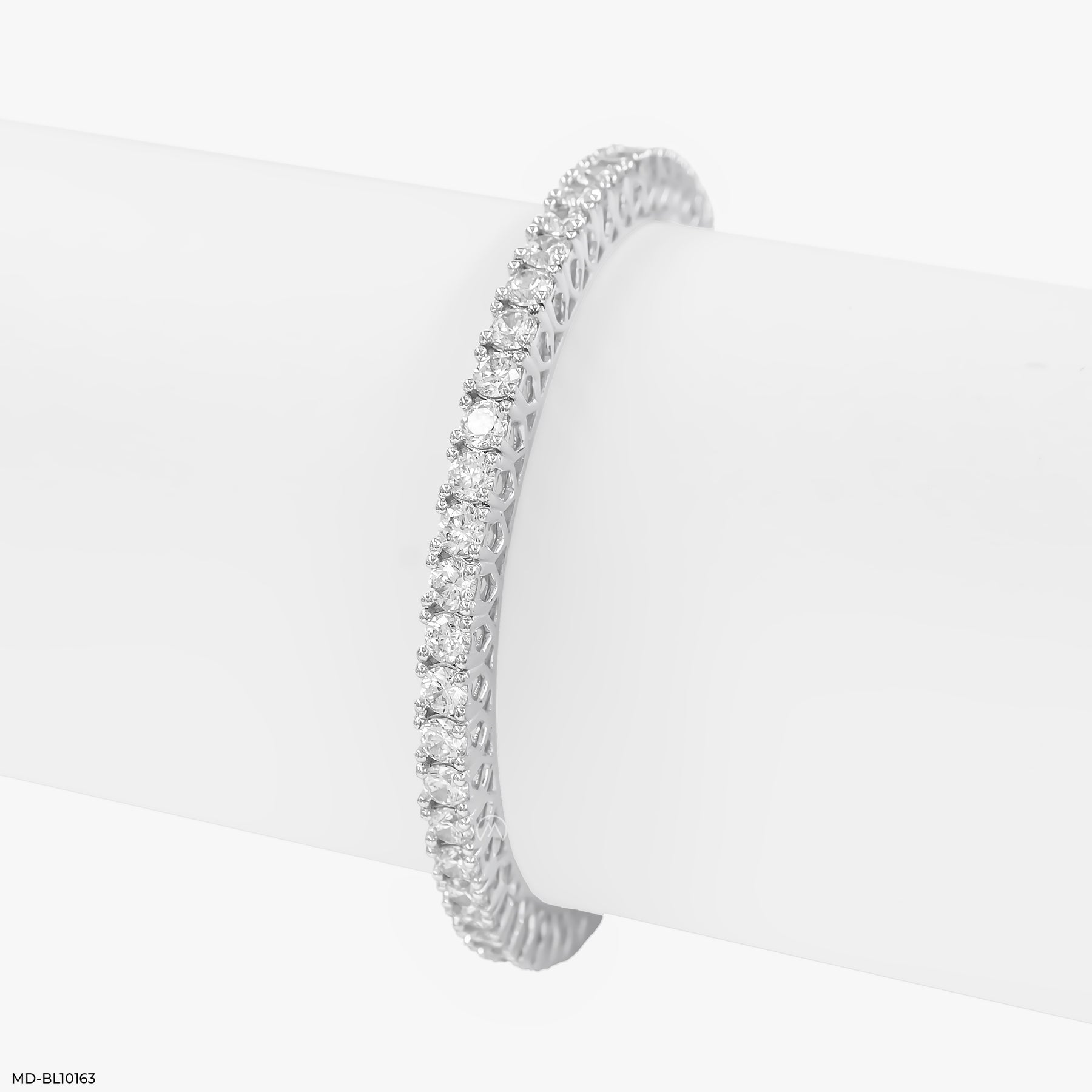 Dual Tone Diamond Bangle 9K White Gold