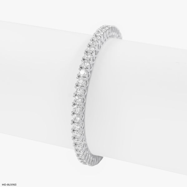 Dual Tone Diamond Bangle 18K White Gold