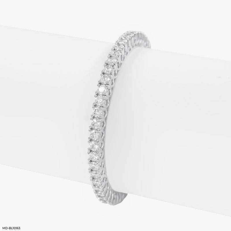 Dual Tone Diamond Bangle 18K Yellow Gold