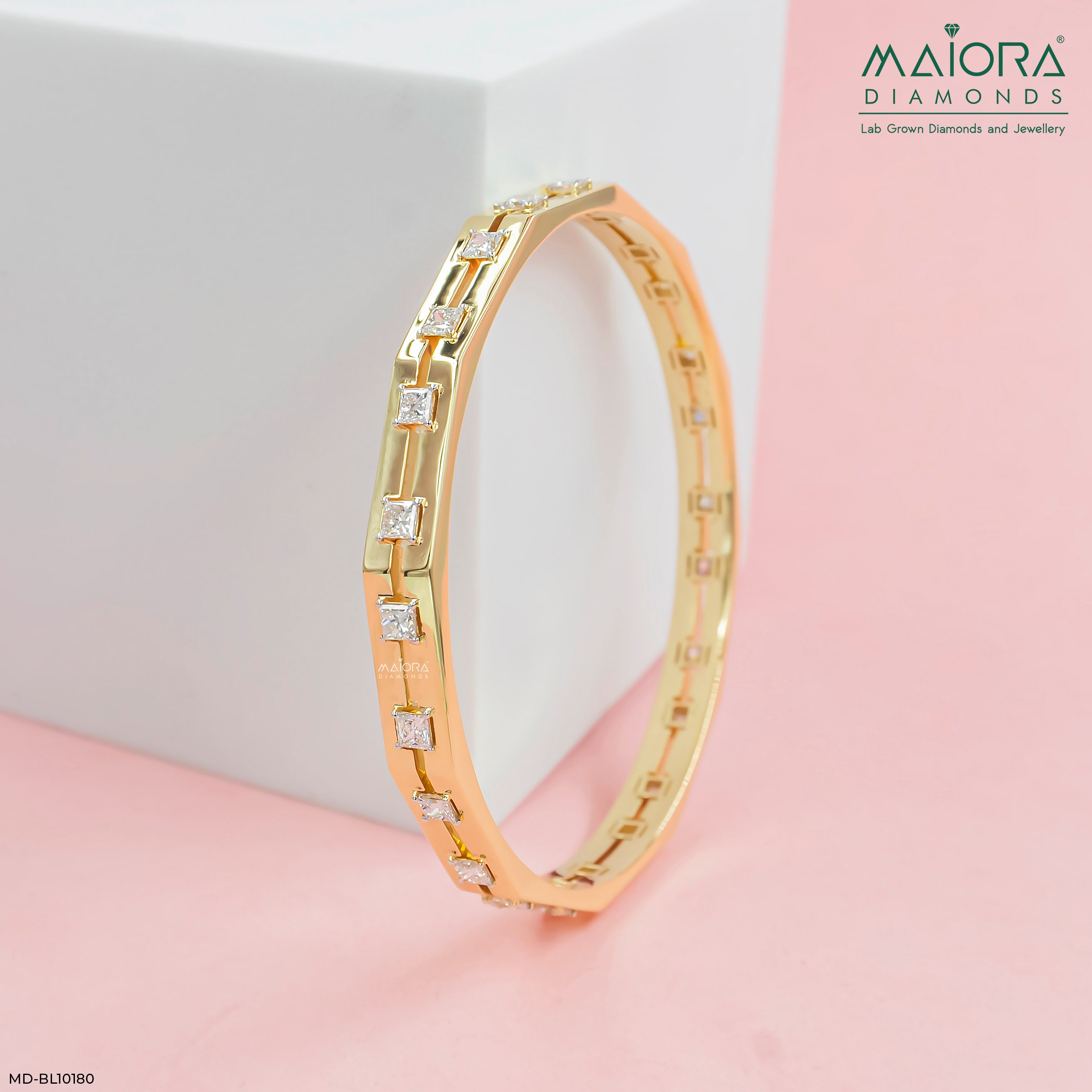 Dazzle Diamond Bangle 9K Yellow Gold