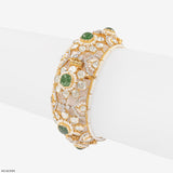 3.5 Carat Emerald Enchant Polki Kada Bangle 9K Yellow Gold
