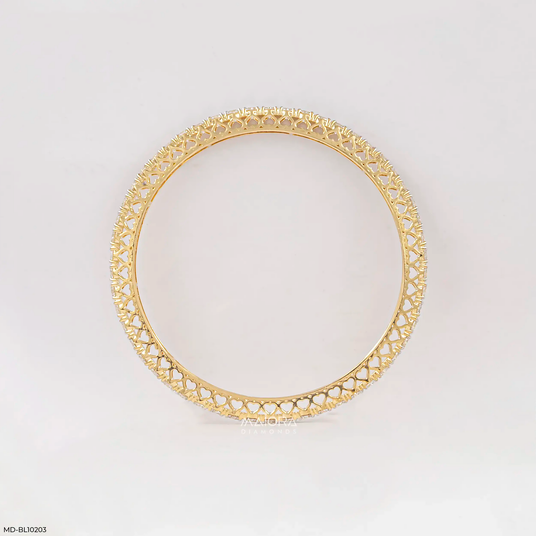 Amora Heart Diamond Bangle 14K Rose Gold