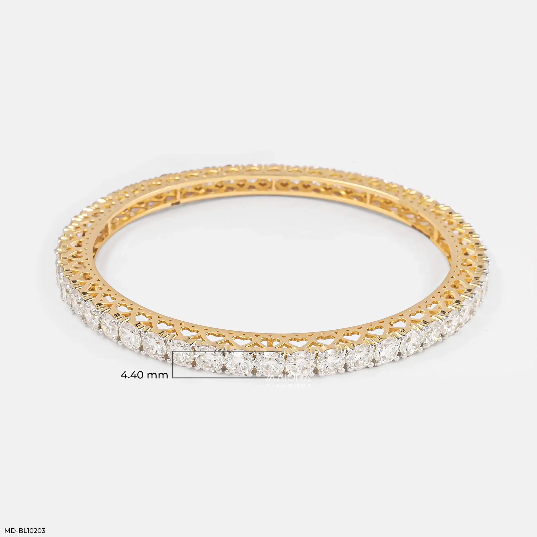 Amora Heart Diamond Bangle 14K Rose Gold