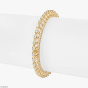 Stellar Dome Lattice Diamond Bangle 9K Yellow Gold