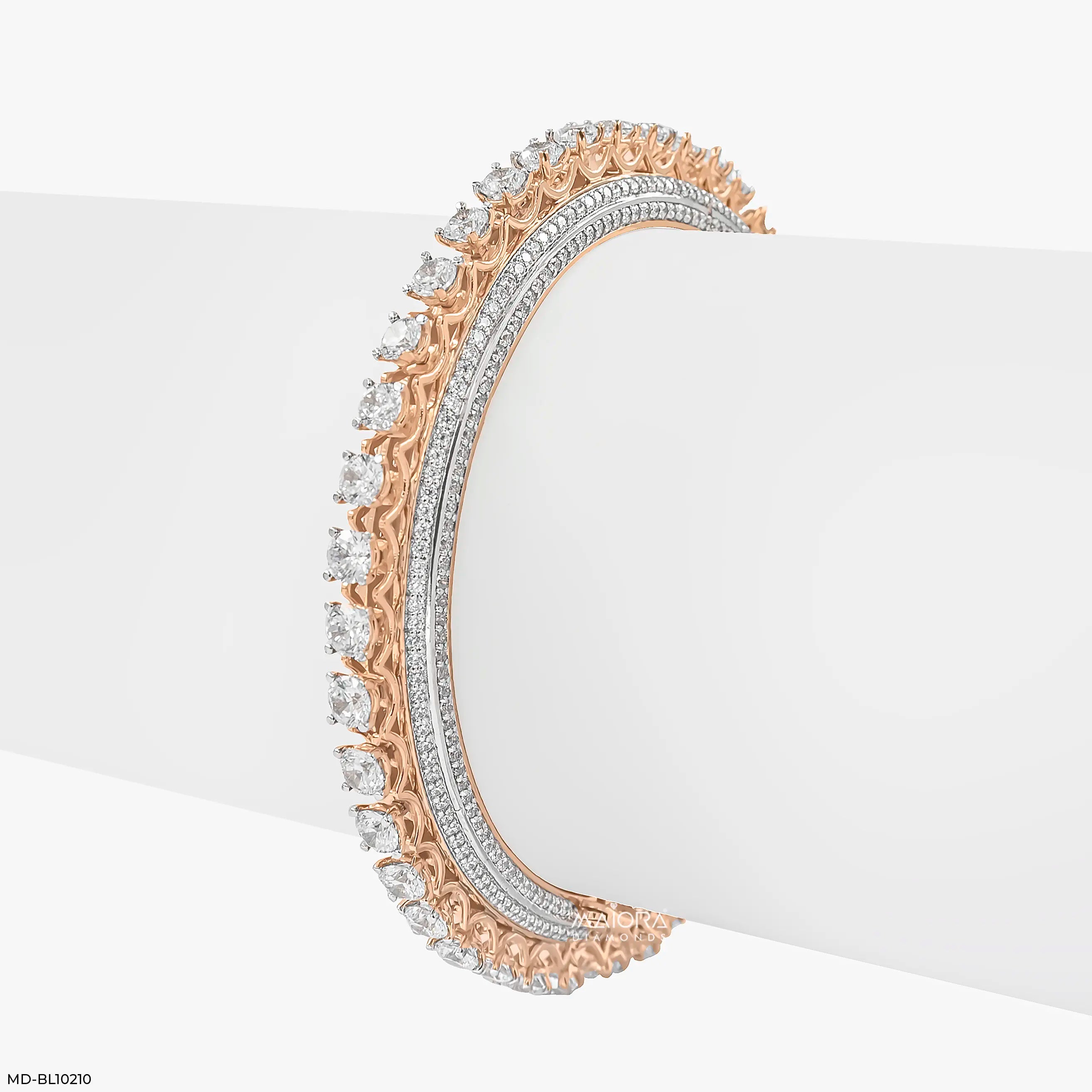 Golden Pave Crown Diamond Bangle