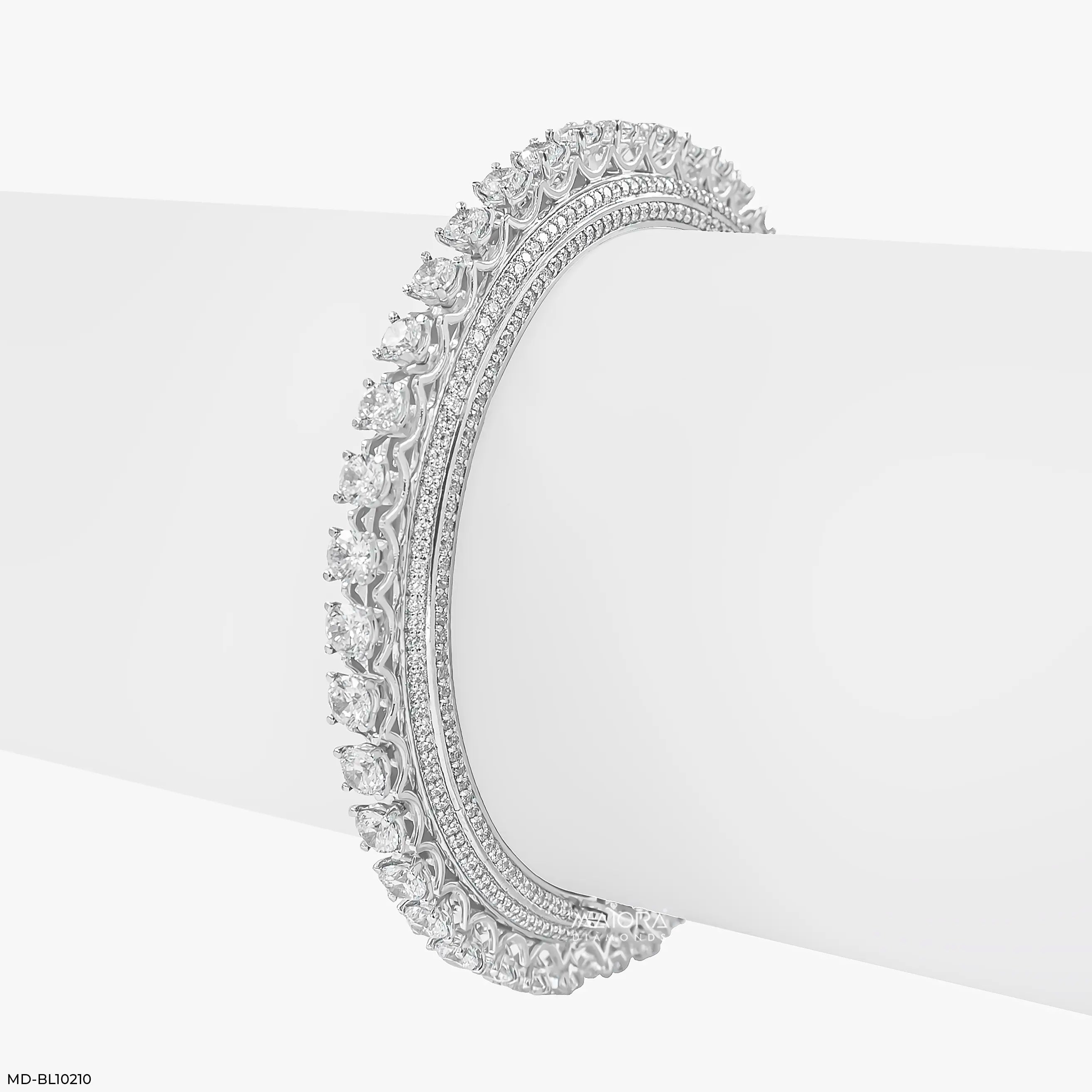 Golden Pave Crown Diamond Bangle