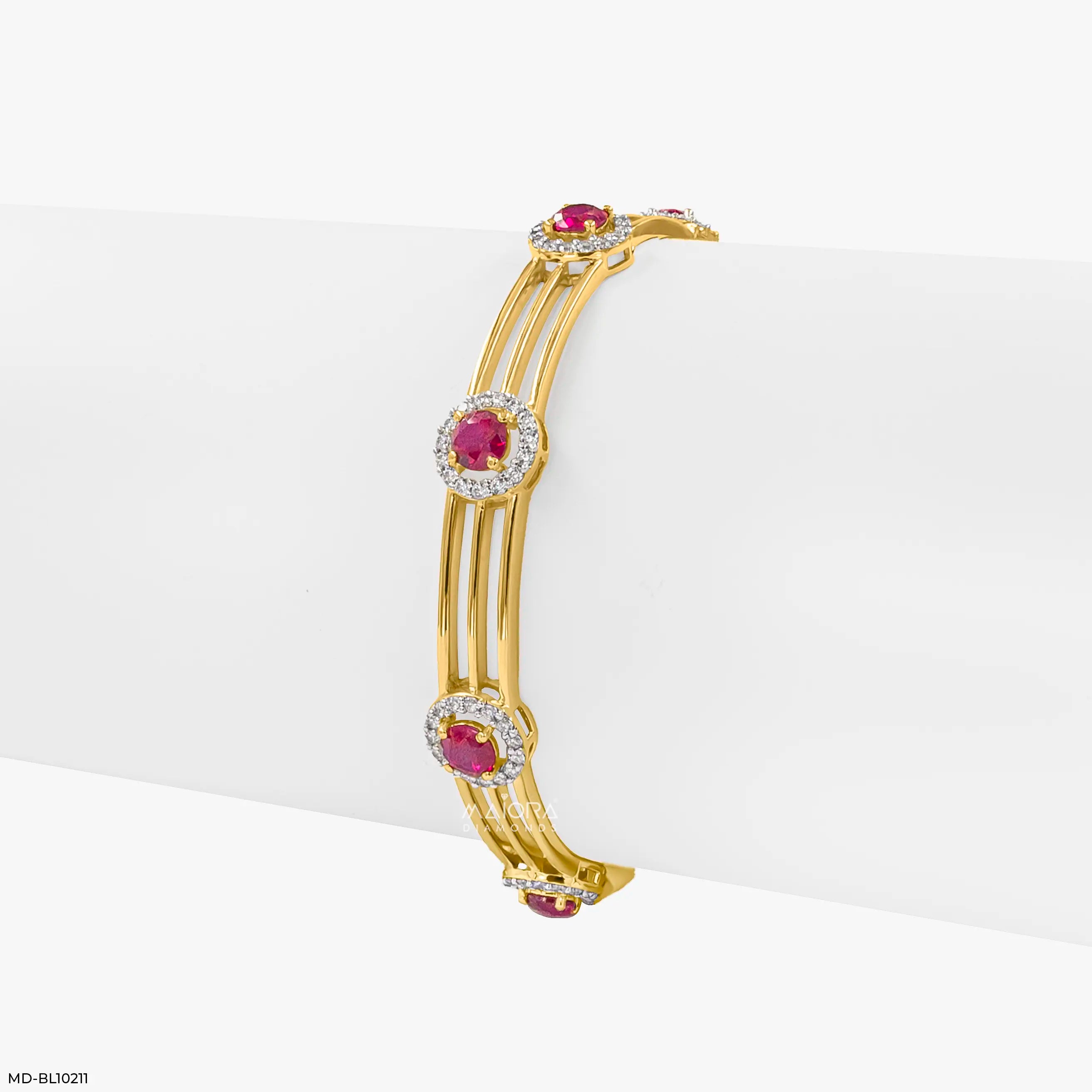 Halo Radiance Ruby Diamond Bangle